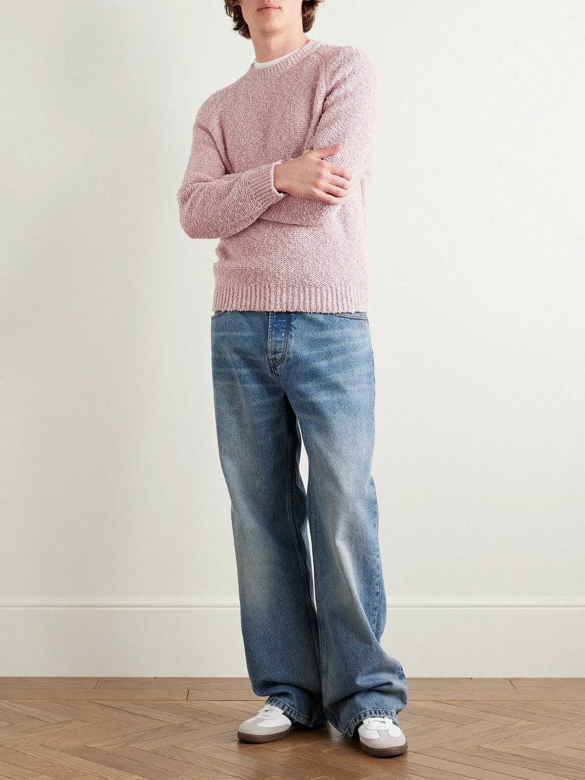 Noah - Cotton-Blend Bouclé Sweater - Pink Noah NYC