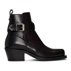 Versace Black Buckle Ankle Boots