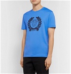 Versace - Printed Cotton-Jersey T-Shirt - Blue