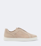 Manolo Blahnik Agilio croc-effect leather slip-on sneakers
