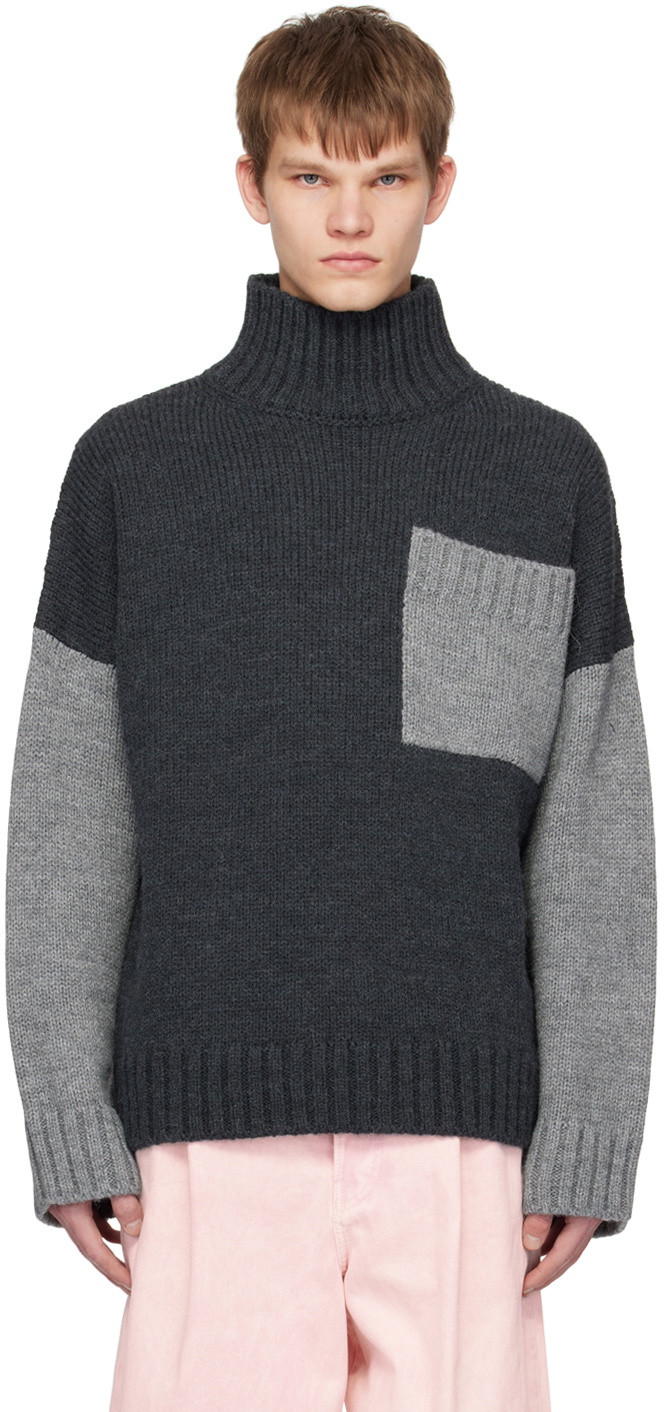 JW Anderson Gray Patch Pocket Turtleneck JW Anderson