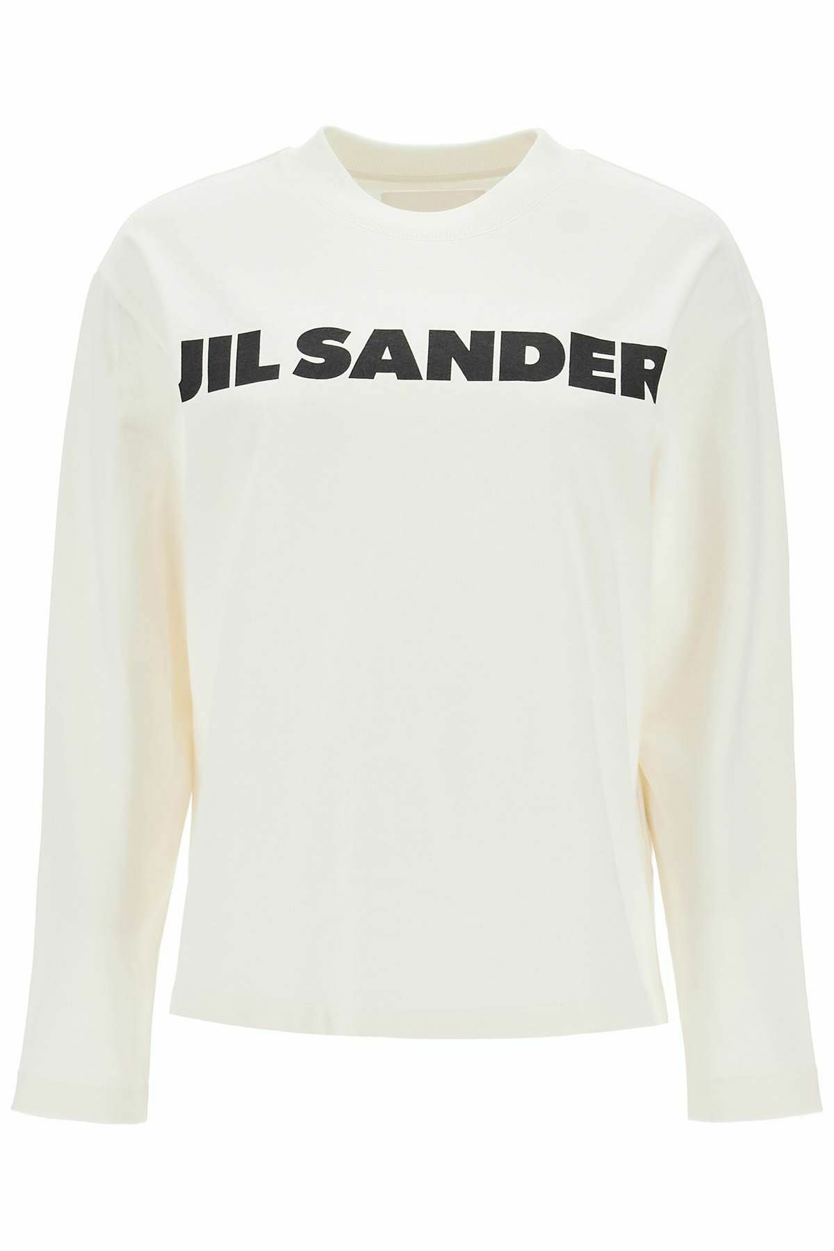ラベル付き JIL SANDER ホワイト Tシャツ Sサイズ^ JIL SANDER long-sleeved logo t-shirt White Jil Sander