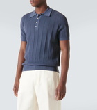 Brunello Cucinelli Ribbed-knit cotton polo shirt