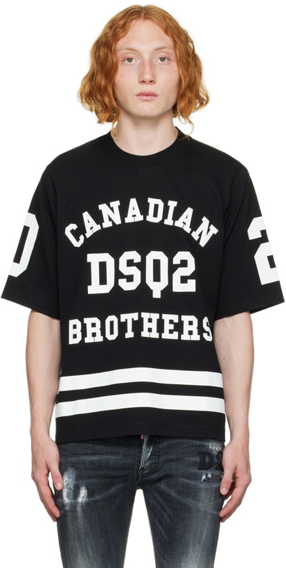 Photo: Dsquared2 Black Bros Football T-Shirt