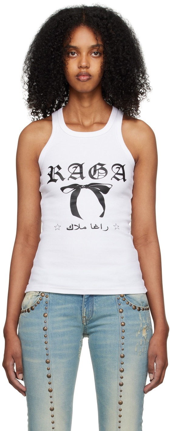 Raga Malak White Bow Tank Top