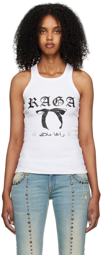 Photo: Raga Malak White Bow Tank Top
