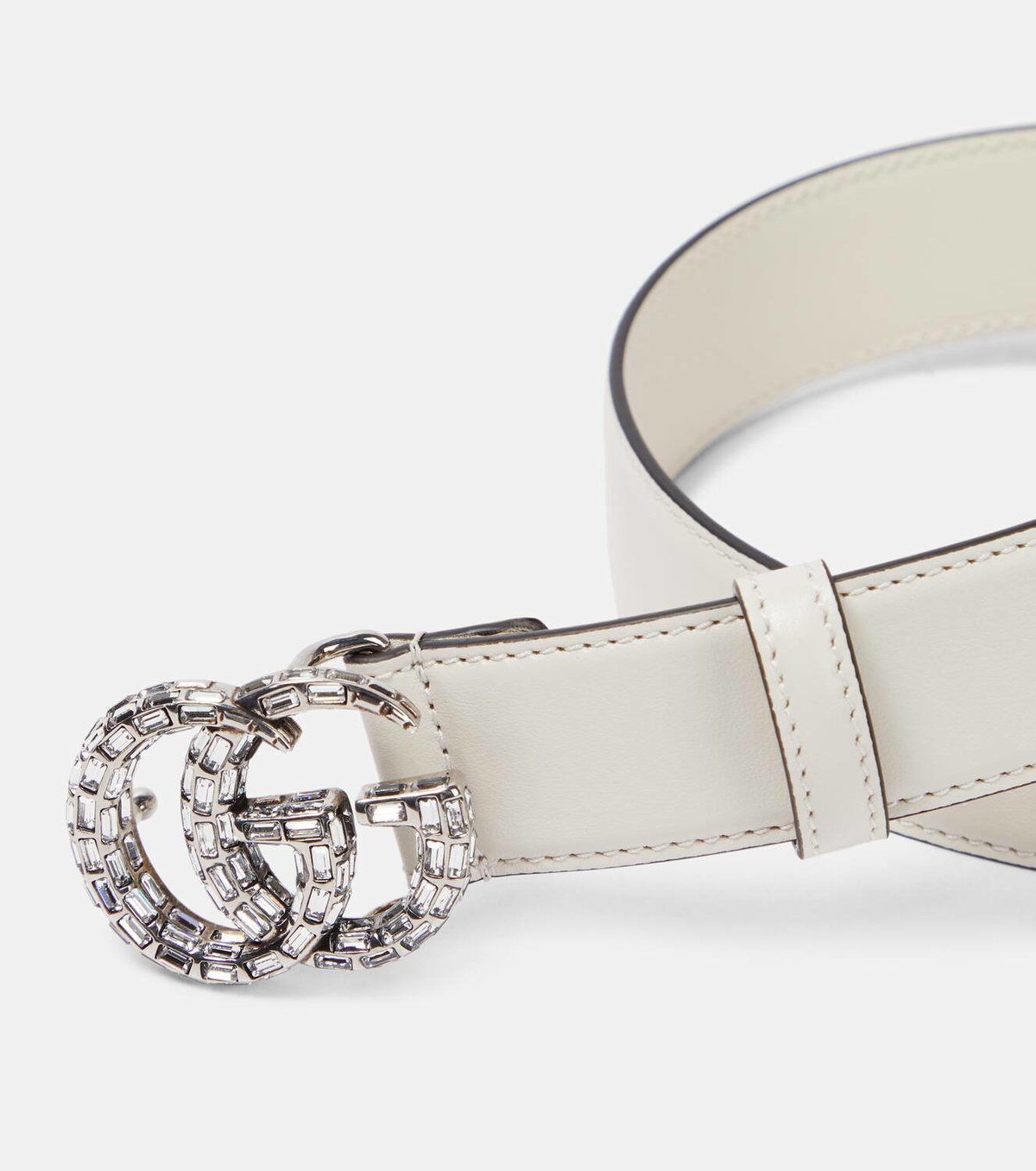 ブルガリ　GUCCI ベルト　ホワイト Gucci GG Marmont embellished leather belt Gucci