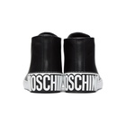 Moschino Black Heel Logo High-Top Sneakers