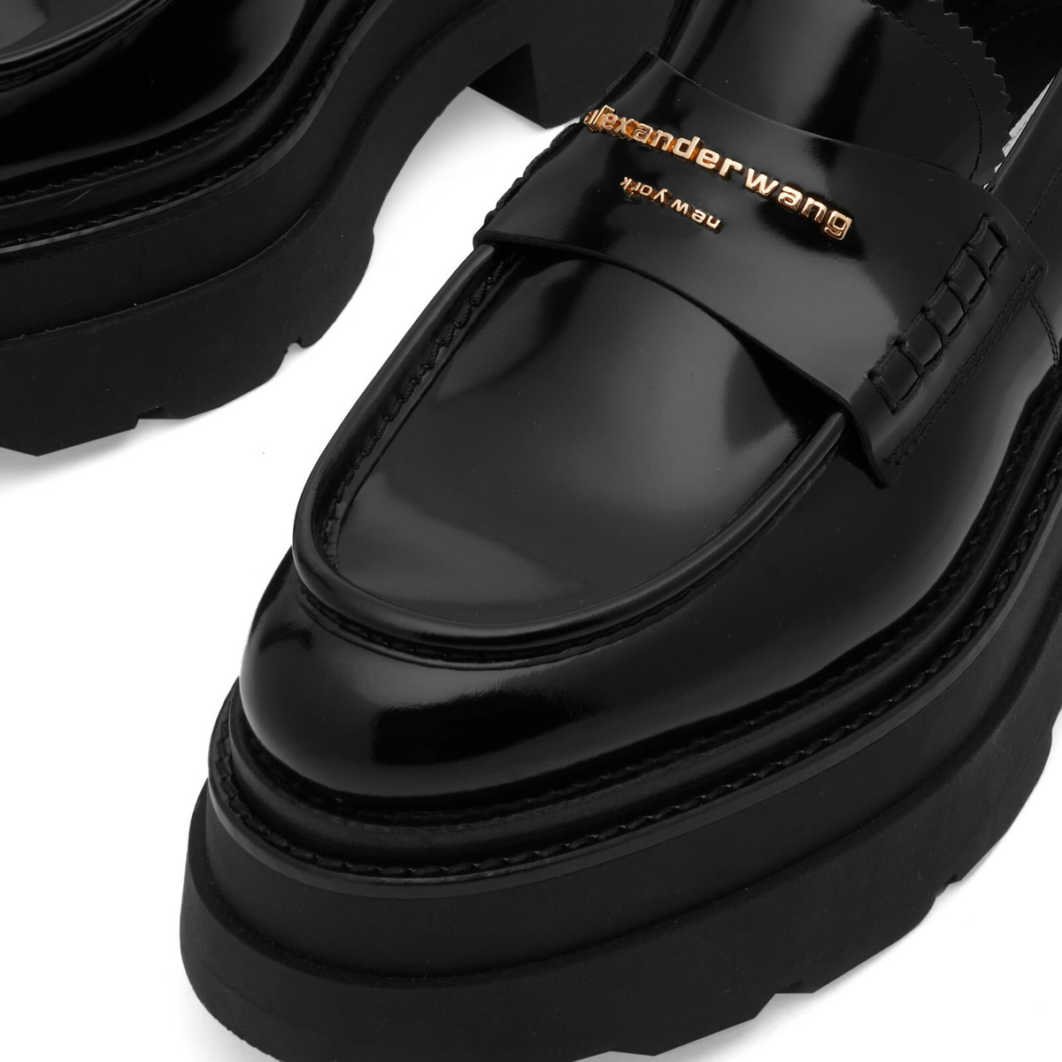 Alexander Wang Women's Patent Leather Platform Loafer in Black