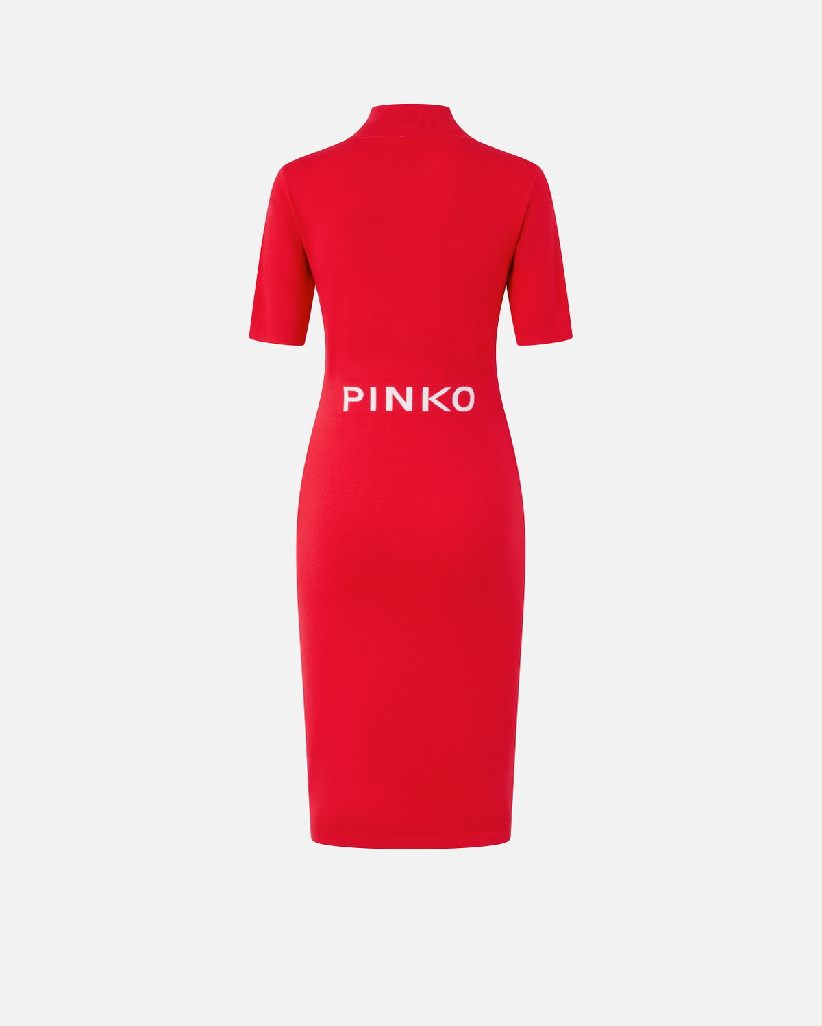 Pinko Knitted Midi Dress With Pinko Logo Mars Red