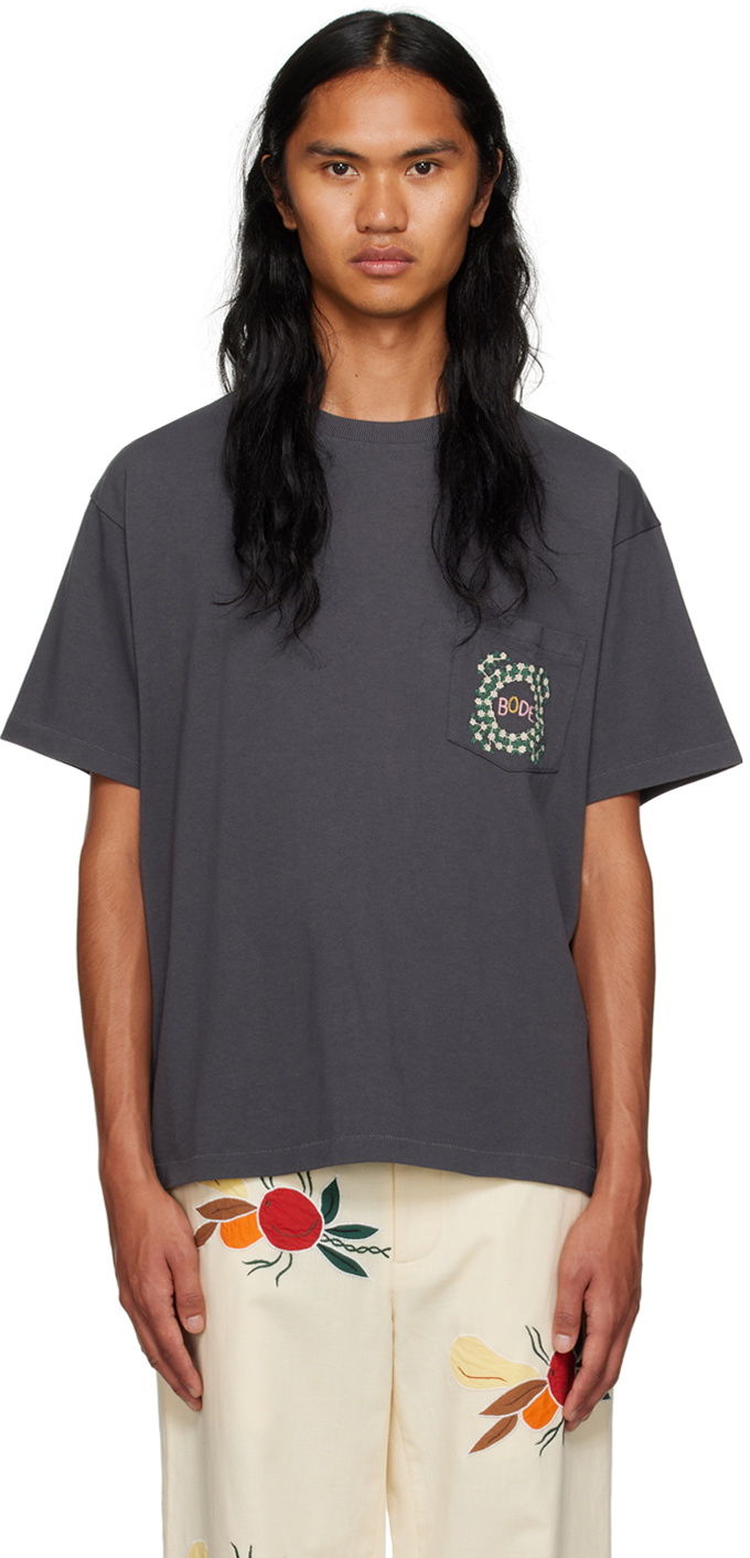Bode Gray Daisy Never Tell T-Shirt Bode