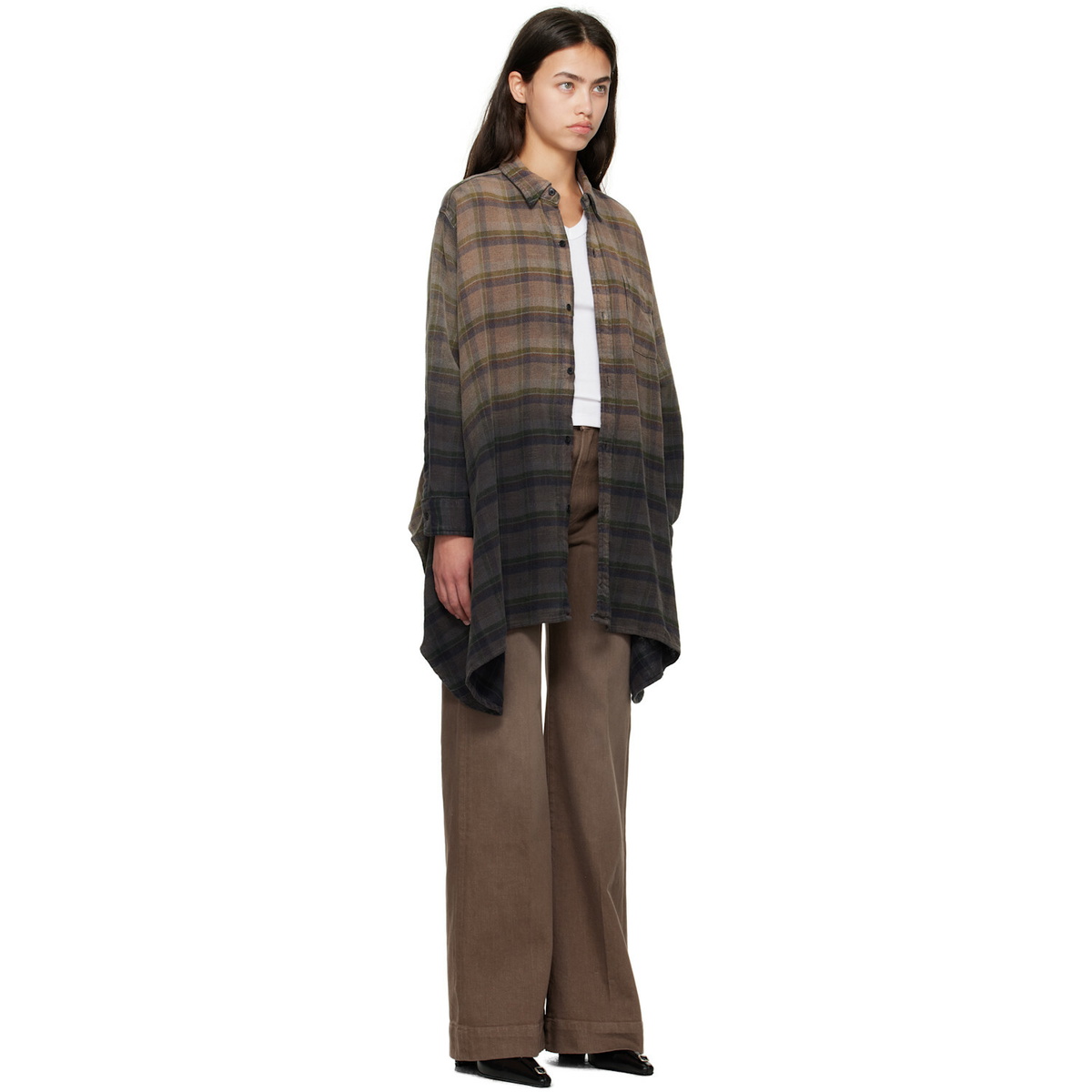 R13 Black Draped Front Shirt