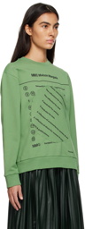 MM6 Maison Margiela Green Printed Sweatshirt