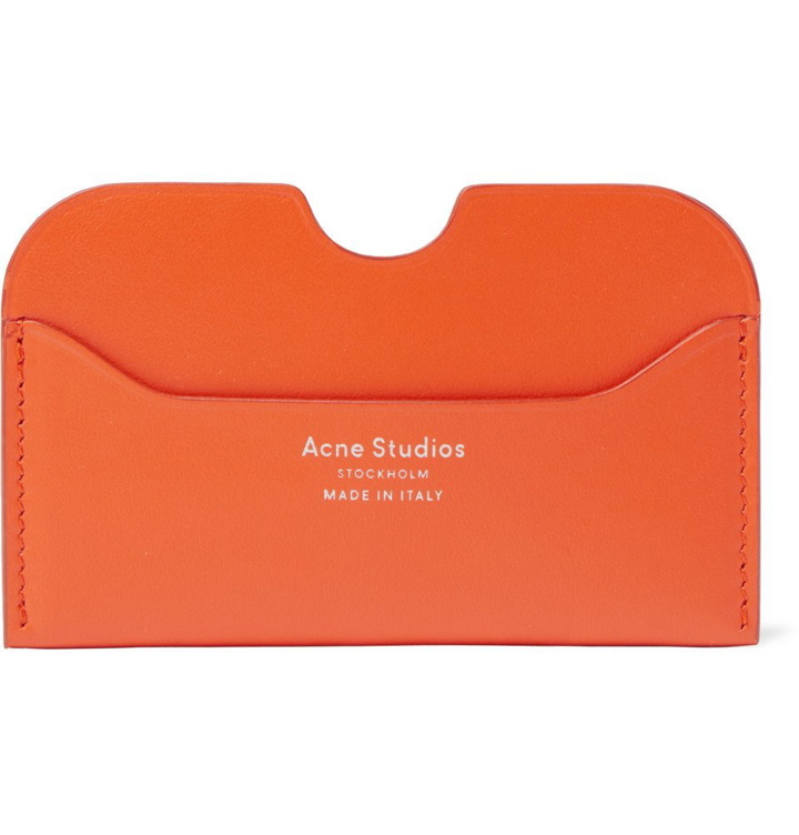 Photo: Acne Studios - Elmas Logo-Print Leather Cardholder - Orange