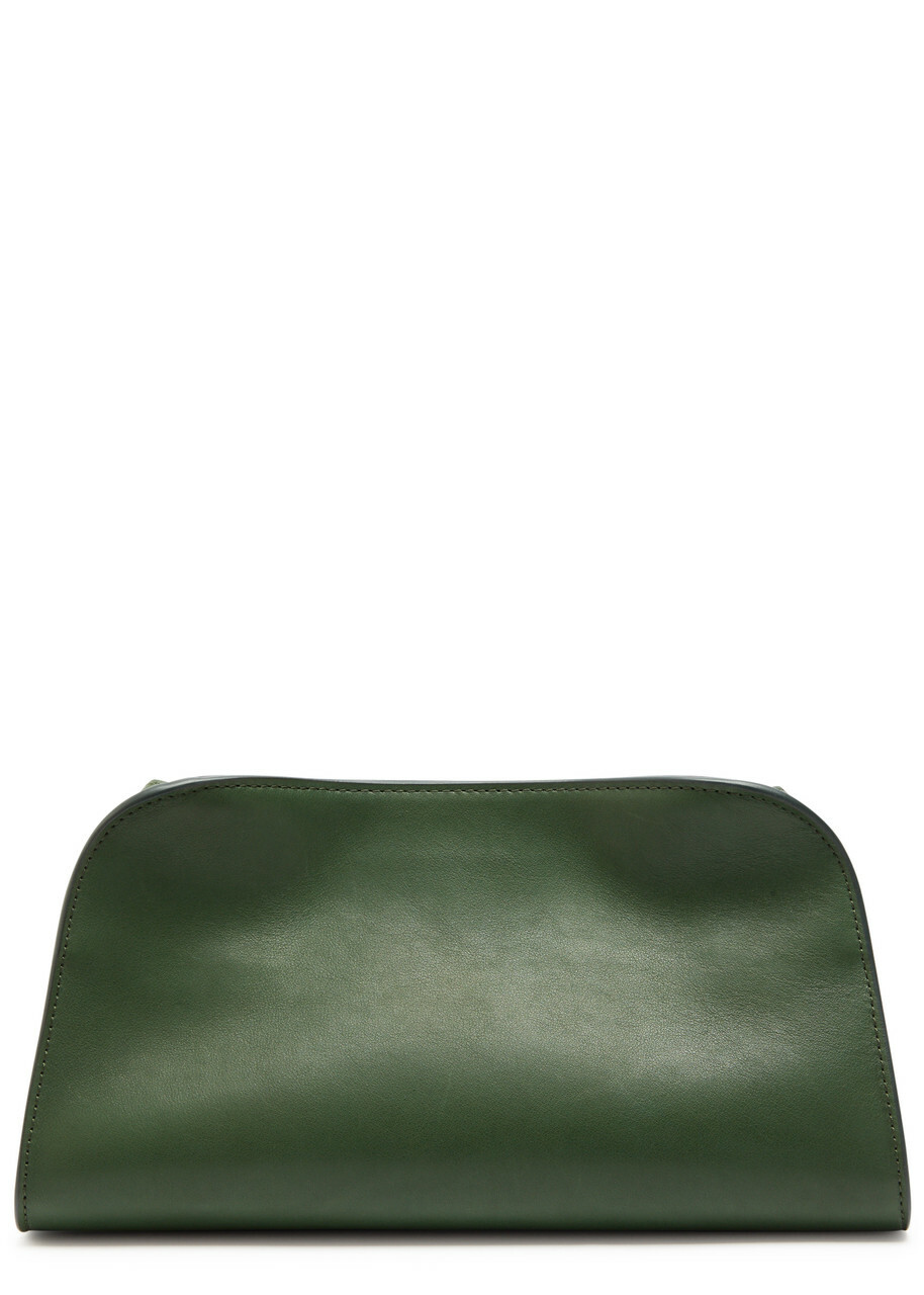 The Row Peggy Leather Clutch - Green - One Size
