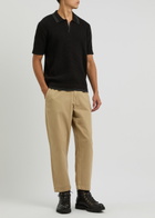 Percival Cassette Waffle-knit Cotton Polo Shirt Black