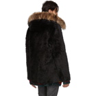 Saint Laurent Black Faux-Fur Jacket