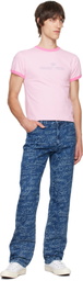 Sky High Farm Workwear Pink 'Farm Girl' Ringer T-shirt