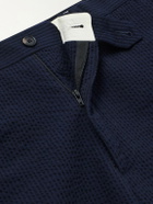 De Petrillo - Straight-Leg Cotton-Seersucker Suit Trousers - Blue