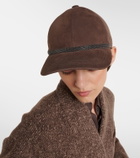 Brunello Cucinelli Monili suede baseball cap