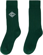 Casablanca Green Monogram Logo Socks