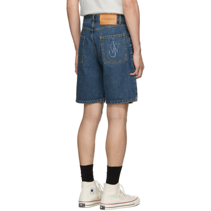 JW Anderson Blue Denim Shaded Pocket Shorts JW Anderson
