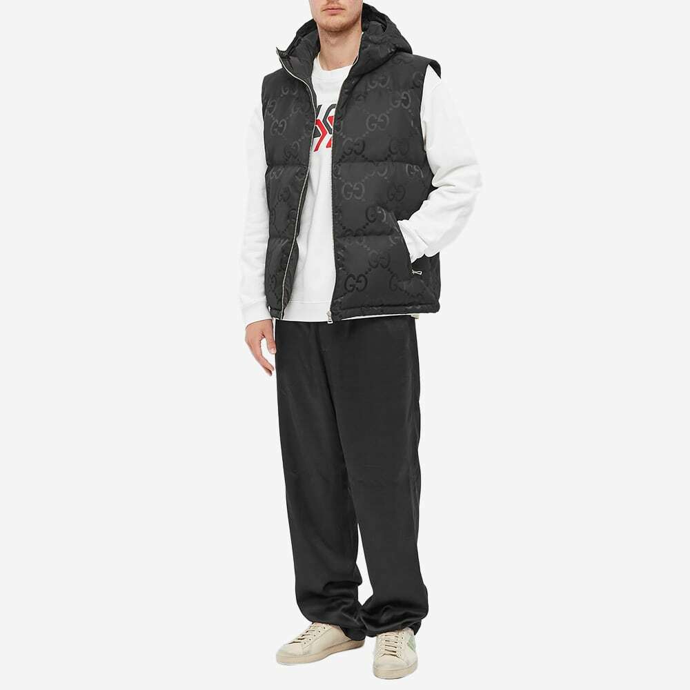Gucci Men's GG Jaquard Hooded Down Vest in Black