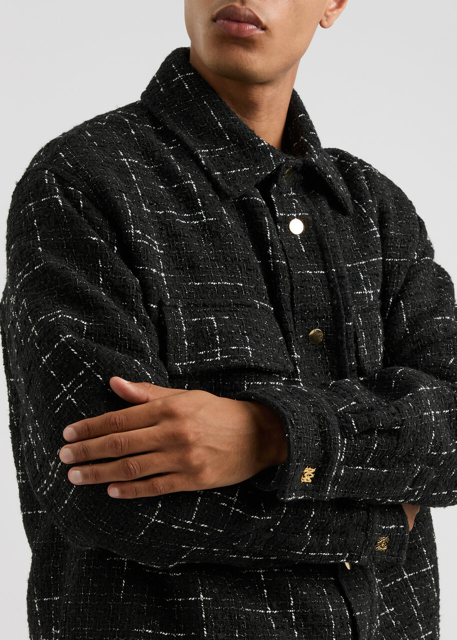 Amiri Padded Metallic Tweed Overshirt Black Amiri