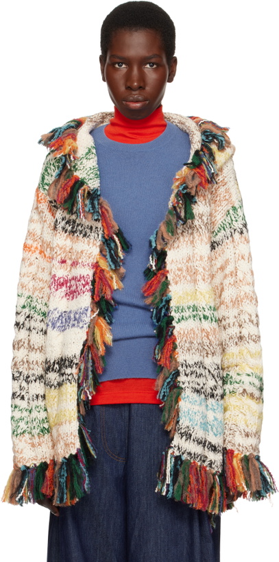 Photo: The Elder Statesman Multicolor Run Ragged Cardigan