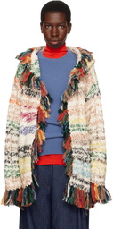 The Elder Statesman Multicolor Run Ragged Cardigan