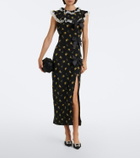 Alessandra Rich Bow-detail floral silk gown