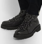 Valentino - Valentino Garavani Urgan Shearling-Lined Rubber-Trimmed Leather Boots - Black