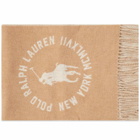 Polo Ralph Lauren Men's Pony Player Logo Scarf in Camel Tonal