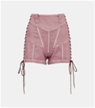 Jean Paul Gaultier x KNWLS high-rise denim corset shorts
