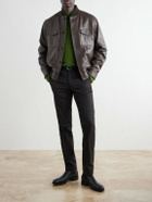 Slowear - Montedoro Leather Bomber Jacket - Brown