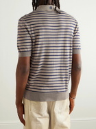 LOEWE - Paula's Ibiza Slim-Fit Striped Cotton-Blend Polo Shirt - Gray
