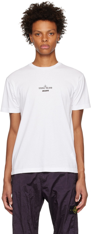 Photo: Stone Island White Graphic T-Shirt