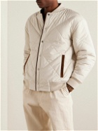Loro Piana - Arosa Reversible Suede-Trimmed Cashfur and Quilted Wind Shell Bomber Jacket - Neutrals