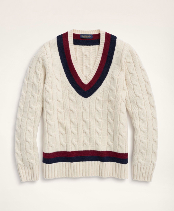 Photo: Brooks Brothers Men's Merino Wool Cashmere Tennis Sweater | Cream