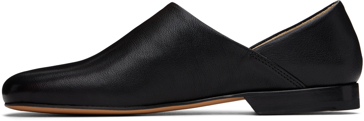 LEMAIRE Black Square Toe Slippers