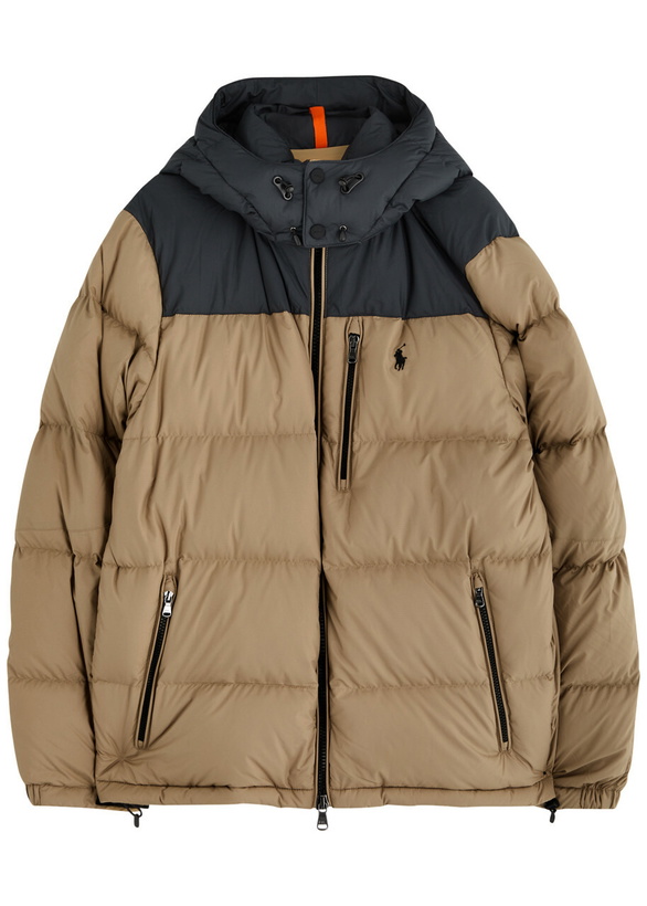 Photo: Polo Ralph Lauren Logo-embroidered Quilted Shell Jacket Beige