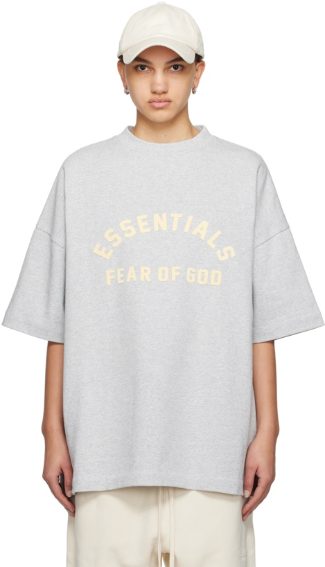 Photo: Fear of God ESSENTIALS Grey Crewneck T-Shirt