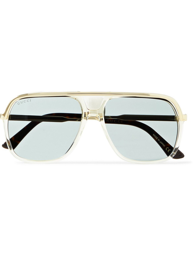 Photo: Gucci Eyewear - Aviator-Style Acetate and Gold-Tone Sunglasses