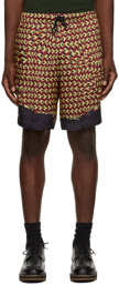 Dries Van Noten Red Viscose Printed Shorts