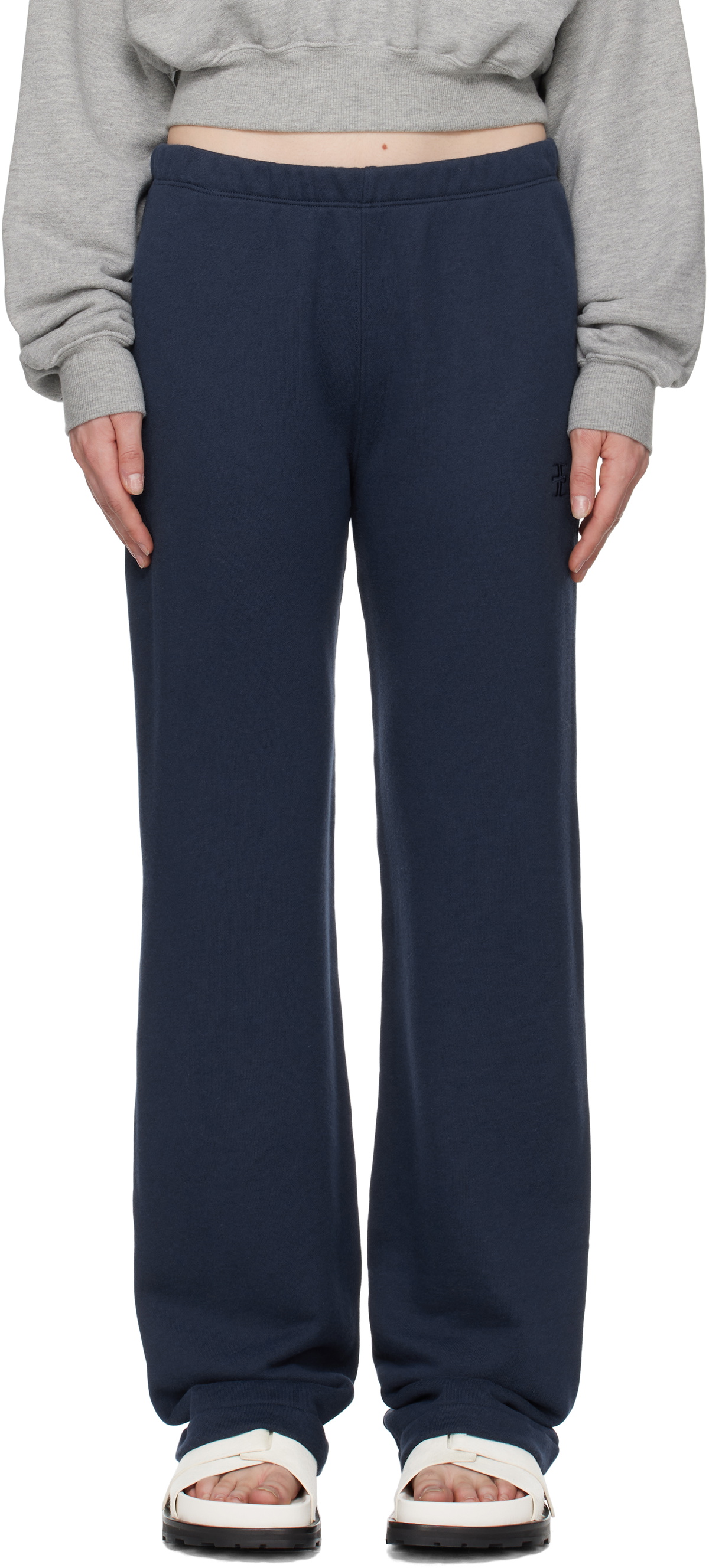 ÉTERNE Navy Straight Leg Sweatpants