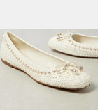 Jimmy Choo Elme embellished satin ballet flats