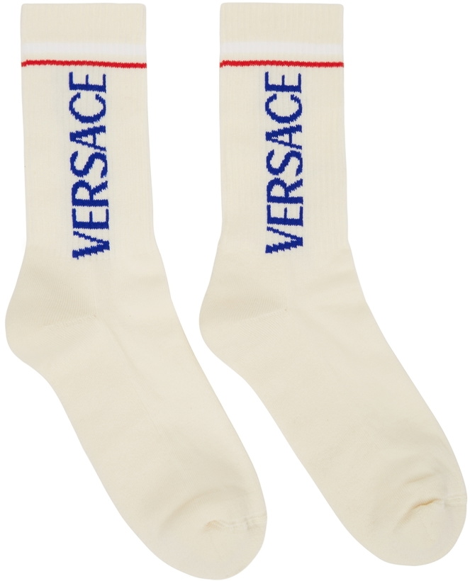 Photo: Versace Beige Logo Socks