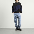NOMARHYTHM TEXTILE Men's Hand Dye Twist Sweatshirt in Navy X Black
