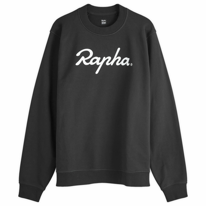 Photo: Rapha Men's Logo Crew Sweatshirt in Black/White