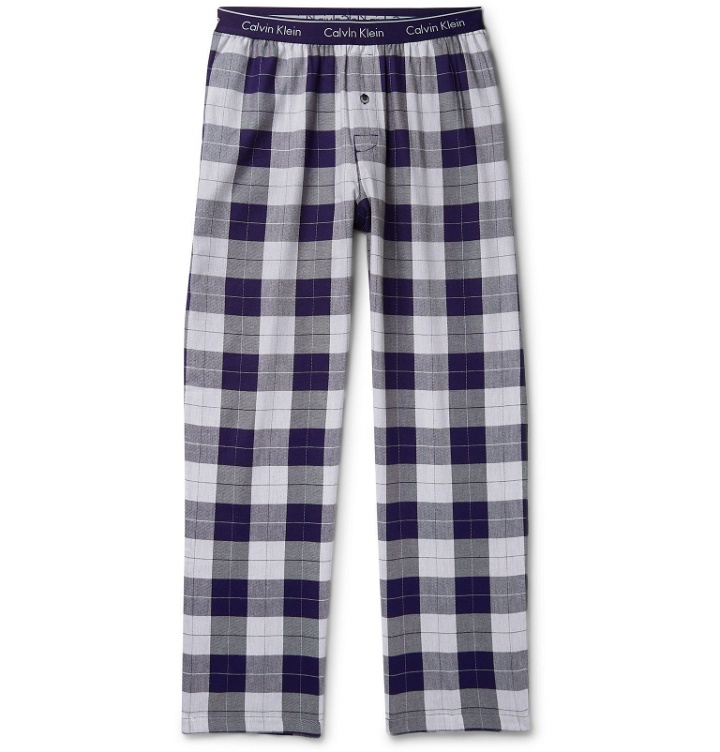 Photo: Calvin Klein Underwear - Checked Cotton-Blend Flannel Pyjama Trousers - Blue